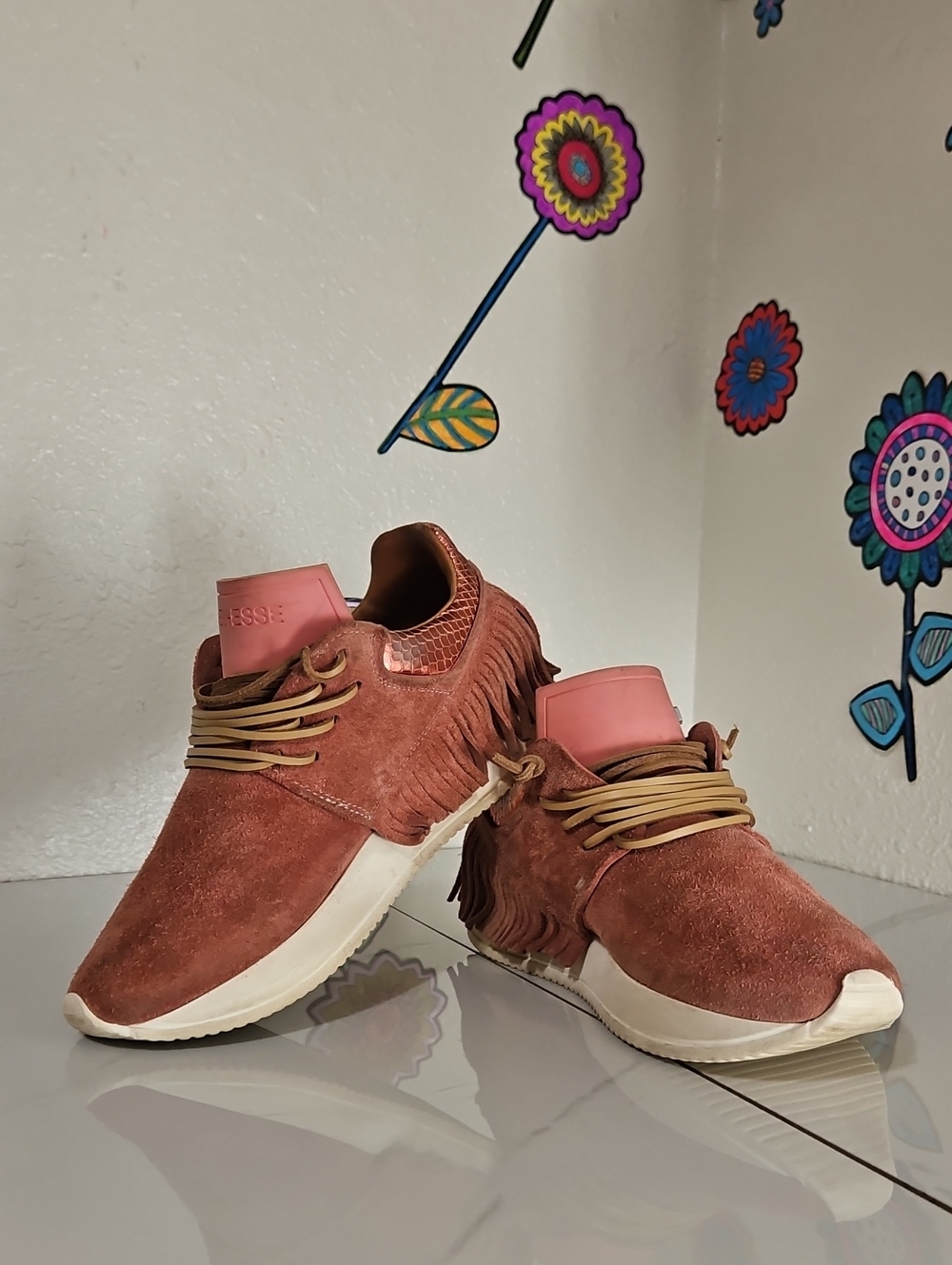 Esseutesse Suede Fringe Sneakers